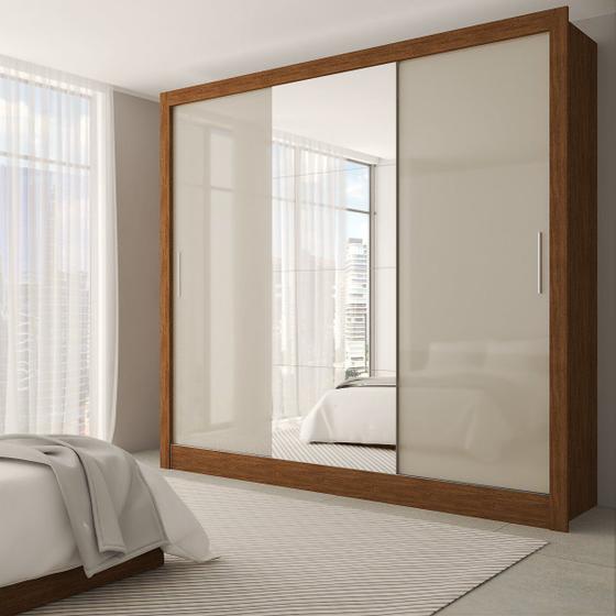 Guarda-Roupa Casal Katherine Slim 3 Portas com Espelho Menor preço em Guarda-Roupa Casal Katherine Slim 3 Portas com Espelho