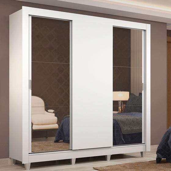 Imagem de Guarda-Roupa Casal Madesa Lyon 3 Portas de Correr com Espelhos 2 Gavetas com Pés