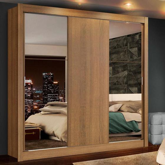 Imagem de Guarda-Roupa Casal Madesa Lyon Plus 3 Portas de Correr com Espelhos 4 Gavetas