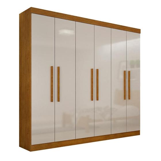 Guarda-Roupa Casal Malibu 6 PT Imbuia e Off White - Modern Imagem de Guarda-Roupa Casal Malibu 6 PT Imbuia e Off White