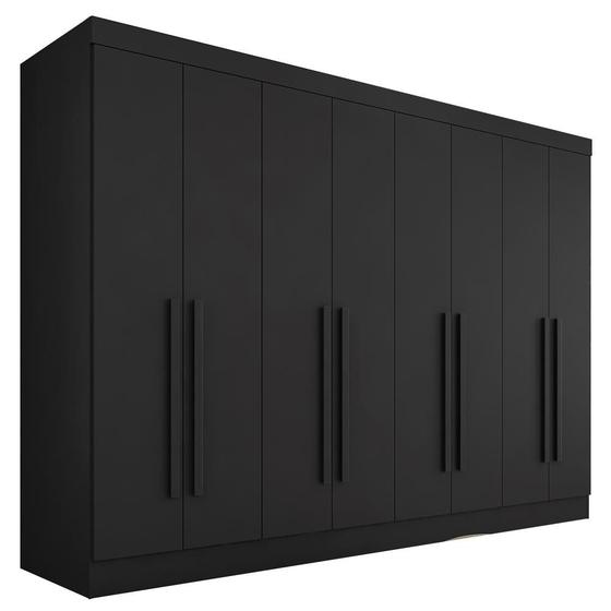 Imagem de Guarda Roupa Casal Mayra 8 Portas Preto Fosco