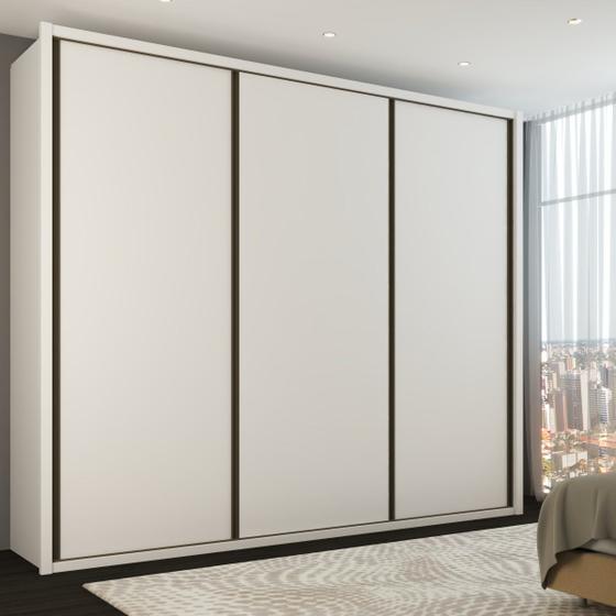 Imagem de Guarda-Roupa Casal Medelín 3 Portas 6 Gavetas 100% Mdf Branco - Panorama Móveis