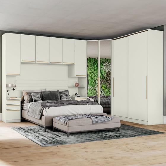 Imagem de Guarda-Roupa Casal Modulado Louisiana 10 Portas 12 Gavetas Areia Hp - Panorama Móveis