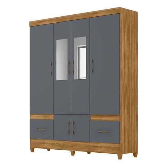 Imagem de Guarda Roupa Casal MS912 6 Portas e 2 Gavetas com Espelho - Moval