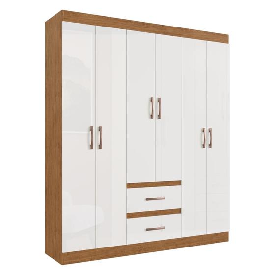 Guarda Roupa Casal Multimóveis 6 Portas e 2 Gavetas CR35210 MDF MDP