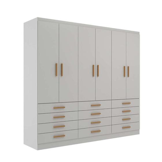 Imagem de Guarda-Roupa Casal New Monaco 6 PT 12 GV Branco