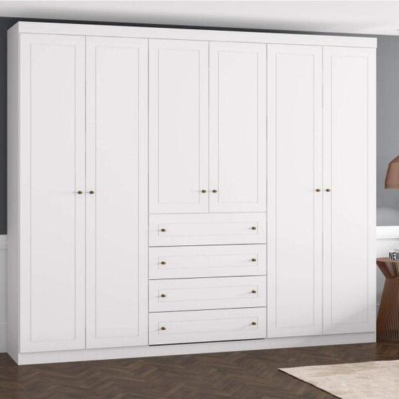 Guarda Roupa Casal Nova York 6 Portas 4 Gavetas Espresso Móveis Menor preço em Guarda Roupa Casal Nova York 6 Portas 4 Gavetas Espresso Móveis