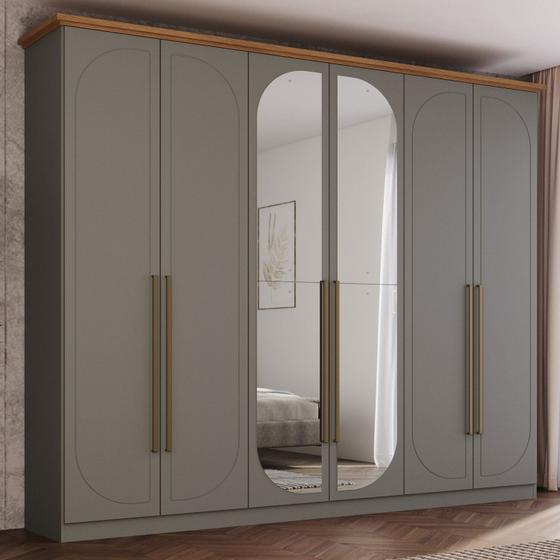 Imagem de Guarda Roupa Casal Nova York Prime 6 Portas com Amortecimento 6 Gavetas com Usinagem Espresso Móveis