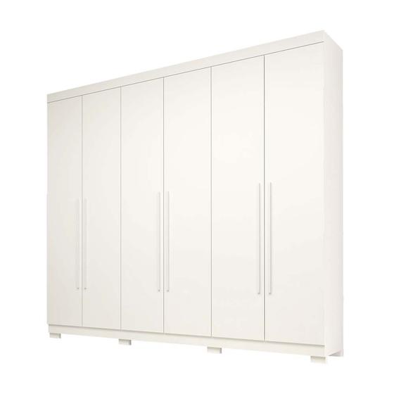 Imagem de Guarda Roupa Casal Núbia 6 Portas, 4 Gavetas Branco - 100% MDF