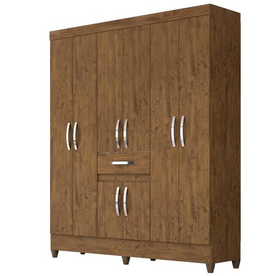 Imagem de Guarda Roupa Casal Portugal 8 Portas Castanho Wood - Moval