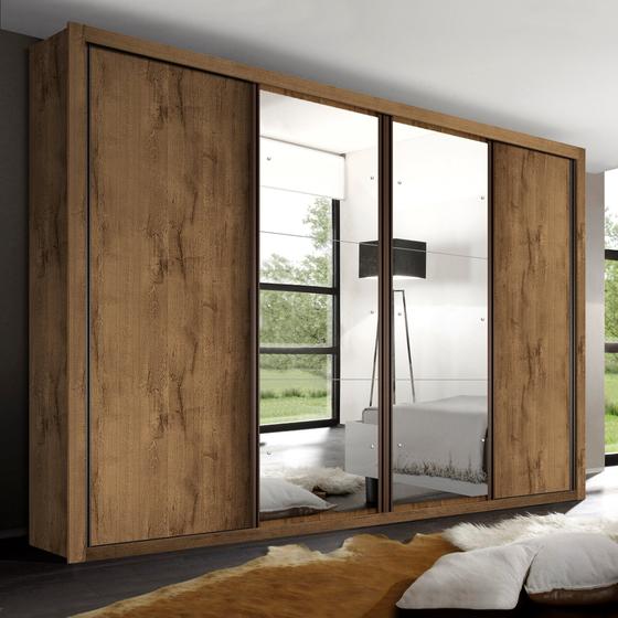 Imagem de Guarda Roupa Casal Premium Zara 279,3cm com Espelho 4 Portas 4 Gavetas Espresso Móveis