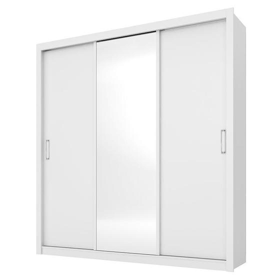 Imagem de Guarda Roupa Casal Residence 3 Portas Branco com Espelho - Demóbile