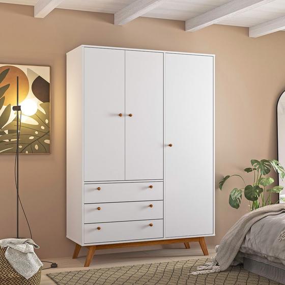 Guarda Roupa Casal Retrô Versalhes Branco Menor preço em Guarda Roupa Casal Retrô Versalhes Branco