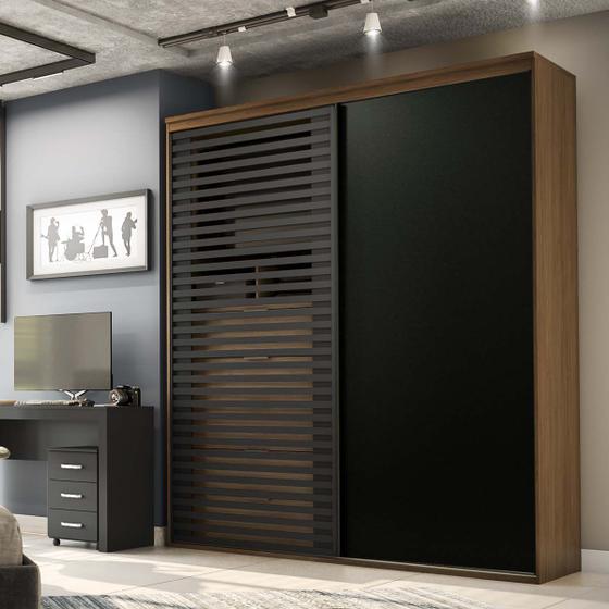 Guarda Roupa Casal Ripado 2 Portas MDF 2,07m Autes Belmax Menor preço em Guarda Roupa Casal Ripado 2 Portas MDF 2,07m Autes Belmax
