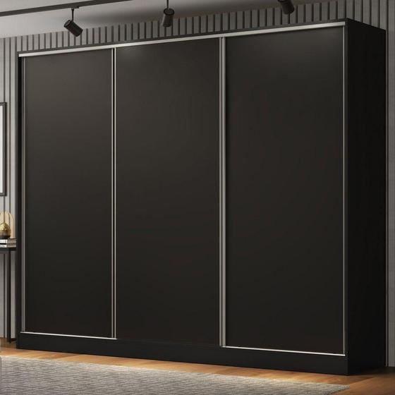 Imagem de Guarda Roupa Casal Royale 3 Portas de Correr Preto