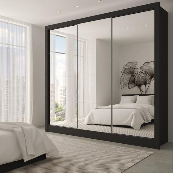 Guarda-Roupa Casal Santiago Portas de Correr Gavetas com