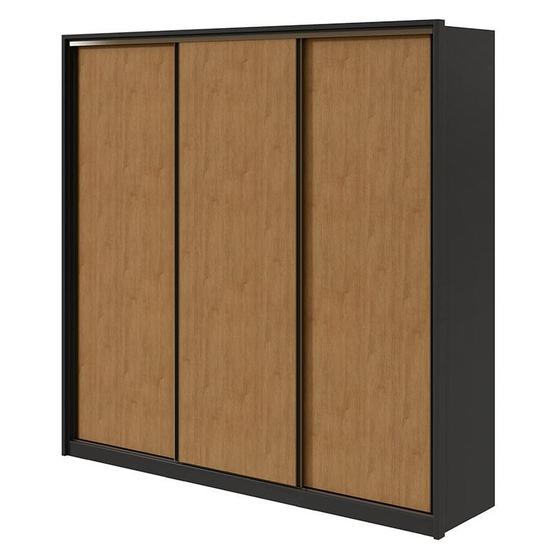 Guarda Roupa Casal Spazio 240 Preto Fosco Amêndoa Clean Flex - Lopas Menor preço em Guarda Roupa Casal Spazio 240 Preto Fosco Amêndoa Clean Flex - Lopas