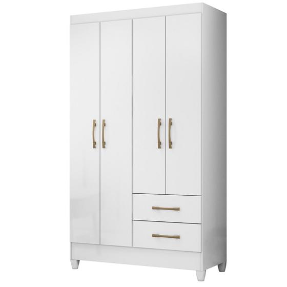 Imagem de Guarda Roupa Chile 103cm 4 Portas Branco Moval