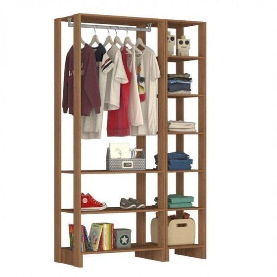 Imagem de Guarda-Roupa Closet 2 Peças com 1 Cabideiro e 9 Nichos Yes Nova Mobile