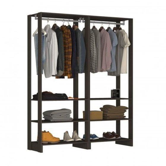 Imagem de Guarda-Roupa Closet 2 Peças com 2 Cabideiros e 3 Nichos Yes Nova Mobile