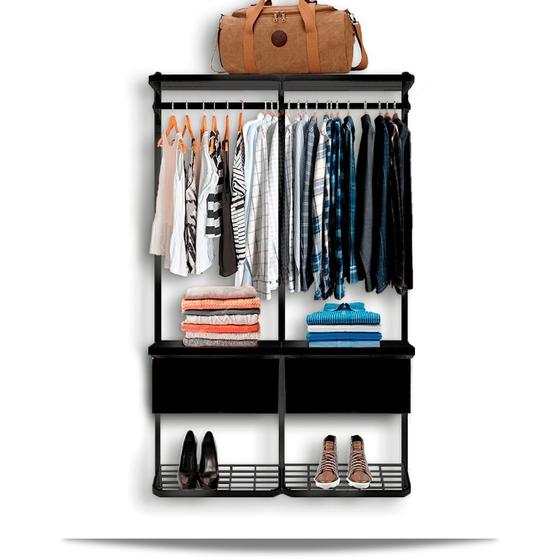 Imagem de Guarda Roupa Closet Aramado Modulado Gaveta MDF 1,30m PT