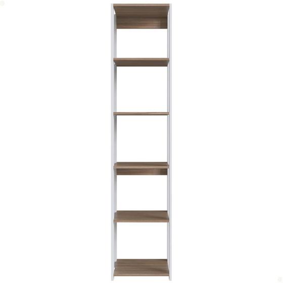 Guarda Roupa Closet Modulado 40x45x183cm com 6 Prateleiras ProDecor em MDP Montana e Branco Imagem de Guarda Roupa Closet Modulado 40x45x183cm com 6 Prateleiras ProDecor em MDP Montana e Branco
