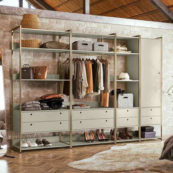 Guarda Roupa Closet Modulado Industrial 1 Porta 8 Gavetas Menor preço em Guarda Roupa Closet Modulado Industrial 1 Porta 8 Gavetas