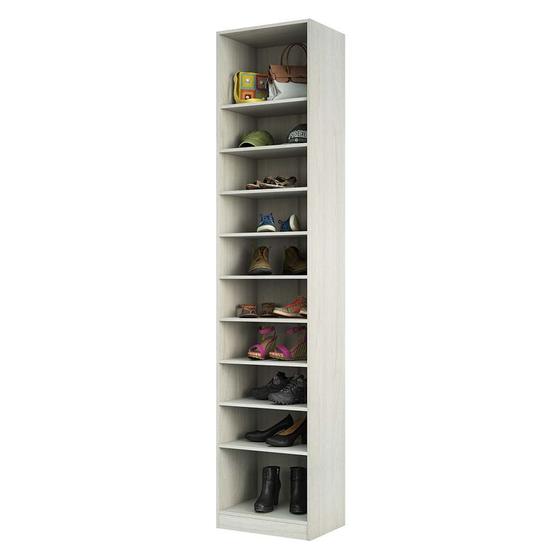 Guarda Roupa Closet sem Porta 50,3cm MA³dulo Sapateira com 9 Prateleiras Prime Luciane MA³veis Menor preço em Guarda Roupa Closet sem Porta 50,3cm MA³dulo Sapateira com 9 Prateleiras Prime Luciane MA³veis