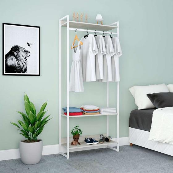 Imagem de Guarda-Roupa Closet Studio Snow e Branco 187x80 cm