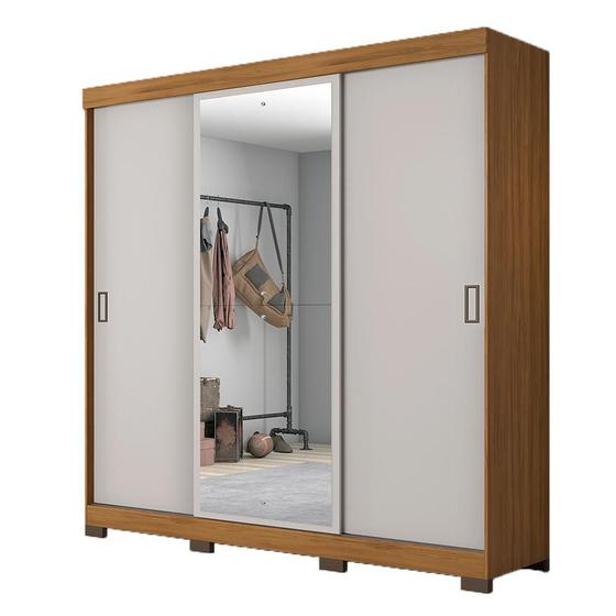 Imagem de Guarda-Roupa com 3 Portas de Correr e Espelho Nt5020 Notável Móveis