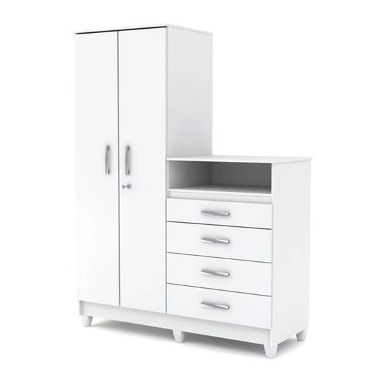 Guarda Roupa com Comoda Infantil Line Flex Branco - Vila Rica Menor preço em Guarda Roupa com Comoda Infantil Line Flex Branco - Vila Rica