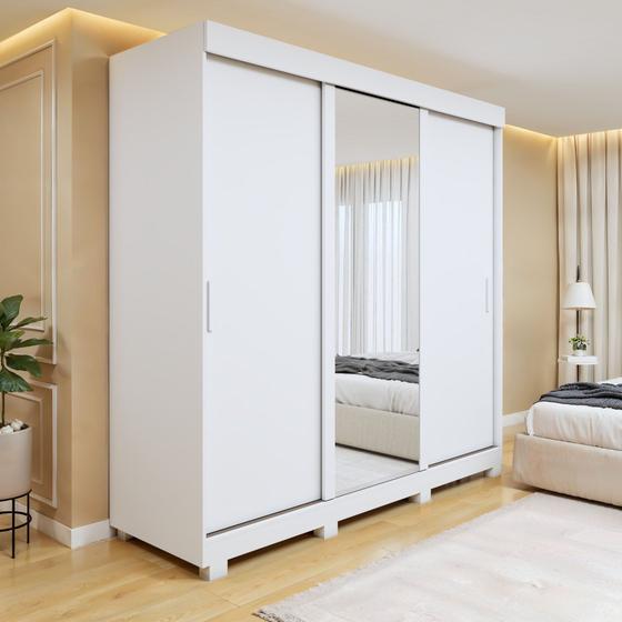 Imagem de Guarda Roupa com Espelho 3 Portas 3 Gavetas Saion Plus Porta Glass com Pés