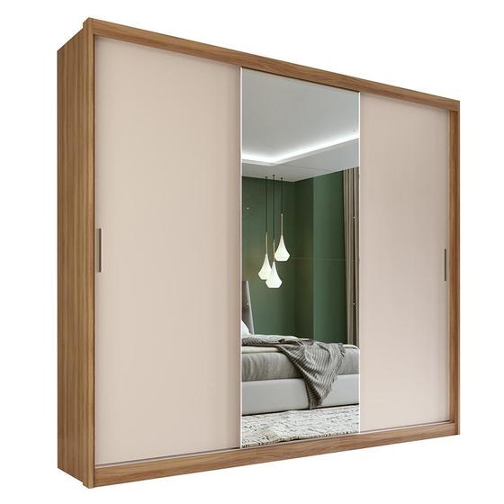 Imagem de Guarda Roupa Dalila 3 Portas, 2 Gavetas e 3 Cabideiros Flex com Espelho - Demóbile