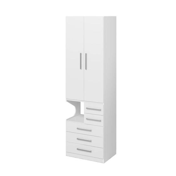 Imagem de Guarda-Roupa De 2 Portas Com Mesa de Cabeceira 1224 Direito Branco