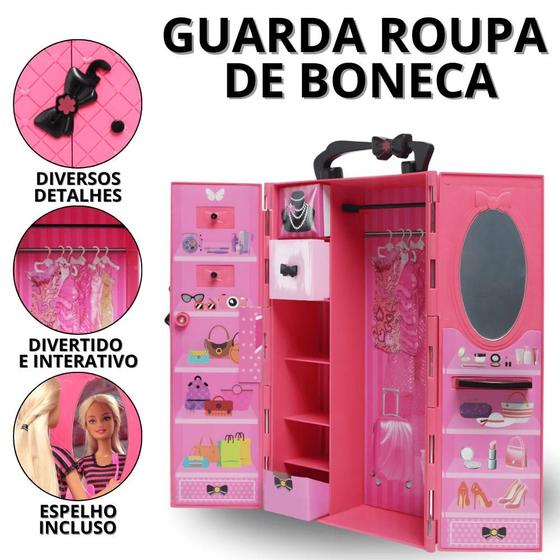 Guarda Roupa De Boneca Armário Para Bonecas Móveis Para Casinha De ...
