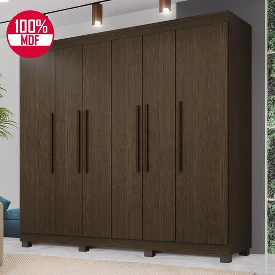 Imagem de Guarda-Roupa de Casal 100% MDF 6 Portas 4 Gavetas Inglaterra  - Tudo de Móveis