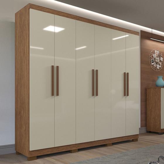 Guarda-Roupa de Casal 100% MDF com 06 Portas e 04 Gavetas Sevilha - IMOP Menor preço em Guarda-Roupa de Casal 100% MDF com 06 Portas e 04 Gavetas Sevilha - IMOP