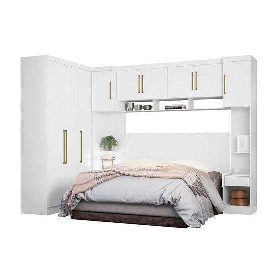 Guarda Roupa Demóbile Módena III c/6 Peças Branco Menor preço em Guarda Roupa Demóbile Módena III c/6 Peças Branco