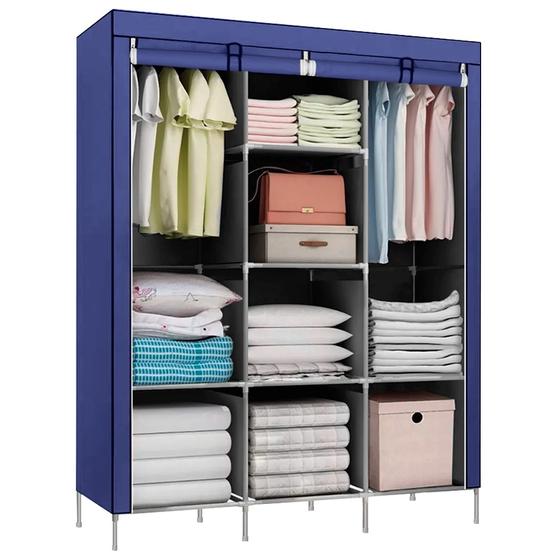 Guarda Roupa Dobrável Organizador De Roupa Azul 88130b Menor preço em Guarda Roupa Dobrável Organizador De Roupa Azul 88130b