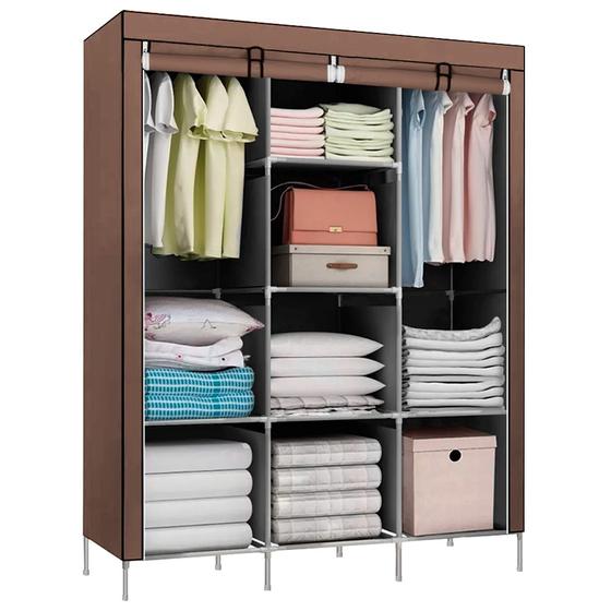 Guarda Roupa Dobrável Organizador De Roupa Café 88130b - DecoTeam Imagem de Guarda Roupa Dobrável Organizador De Roupa Café 88130b