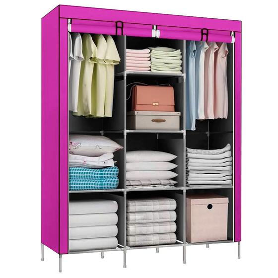 Guarda Roupa Dobrável Organizador De Roupa Rosa 88130b – DecoTeam