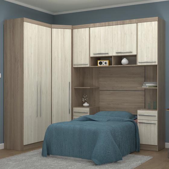 Guarda Roupa Dormitório Modulado Master Solteiro Canto - Avelã e Ártico Rústico - Roupeiro Luciane M05 Menor preço em Guarda Roupa Dormitório Modulado Master Solteiro Canto - Avelã e Ártico Rústico - Roupeiro Luciane M05