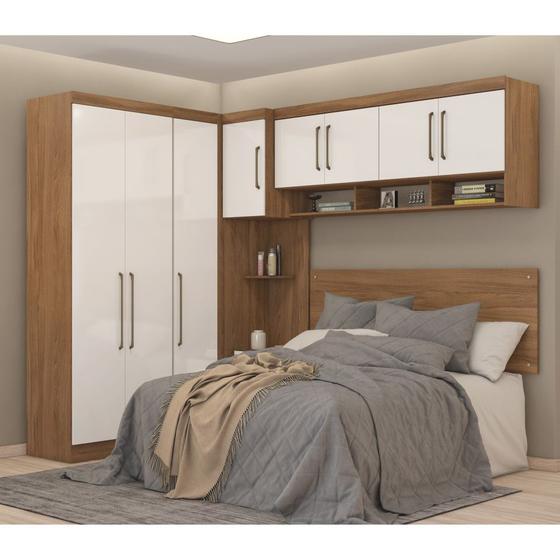 Guarda Roupa Dormitório Modulado Modena Casal/Queen Canto - Roupeiro Demobile Modena 3 Menor preço em Guarda Roupa Dormitório Modulado Modena Casal/Queen Canto - Roupeiro Demobile Modena 3