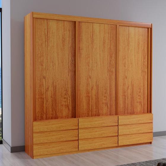 Imagem de Guarda-Roupa ECO 07 100% MDF 3 Portas 9 Gavetas Bom Pastor