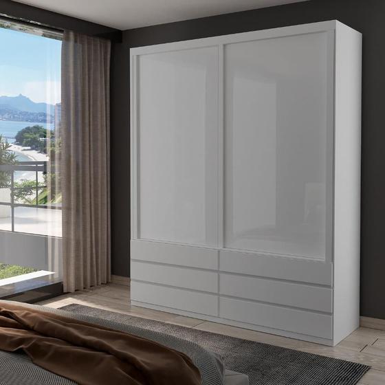 Guarda-Roupa ECO 08 100% MDF 2 Portas 6 Gavetas Bom Pastor Menor preço em Guarda-Roupa ECO 08 100% MDF 2 Portas 6 Gavetas Bom Pastor