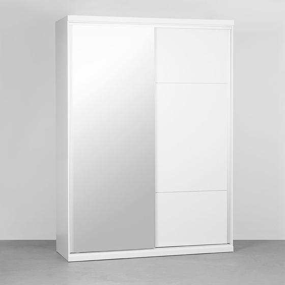 Imagem de Guarda-roupa Frizzo 2 Portas Espelho 1,75m - Branco e Prata