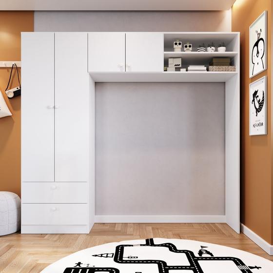 Imagem de Guarda Roupa Infantil 04 Portas 200cm Linha Aconchego LA007 Completa Móveis