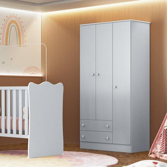 Imagem de Guarda-roupa Infantil 3 Portas 2 Gavetas Doce Sonho