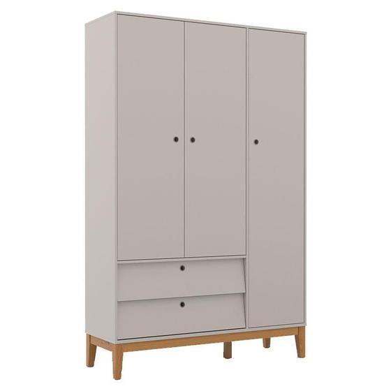 Imagem de Guarda Roupa Infantil 3 Portas Unique Cinza Eco Wood - Matic