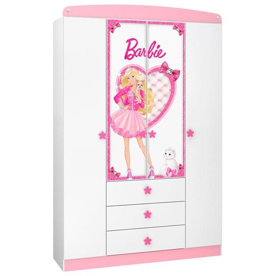 Imagem de Guarda-Roupa Infantil 4 Portas Barbie Star Pura Magia